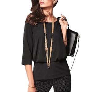 CAbi Black Dolman Sleeve Blouse